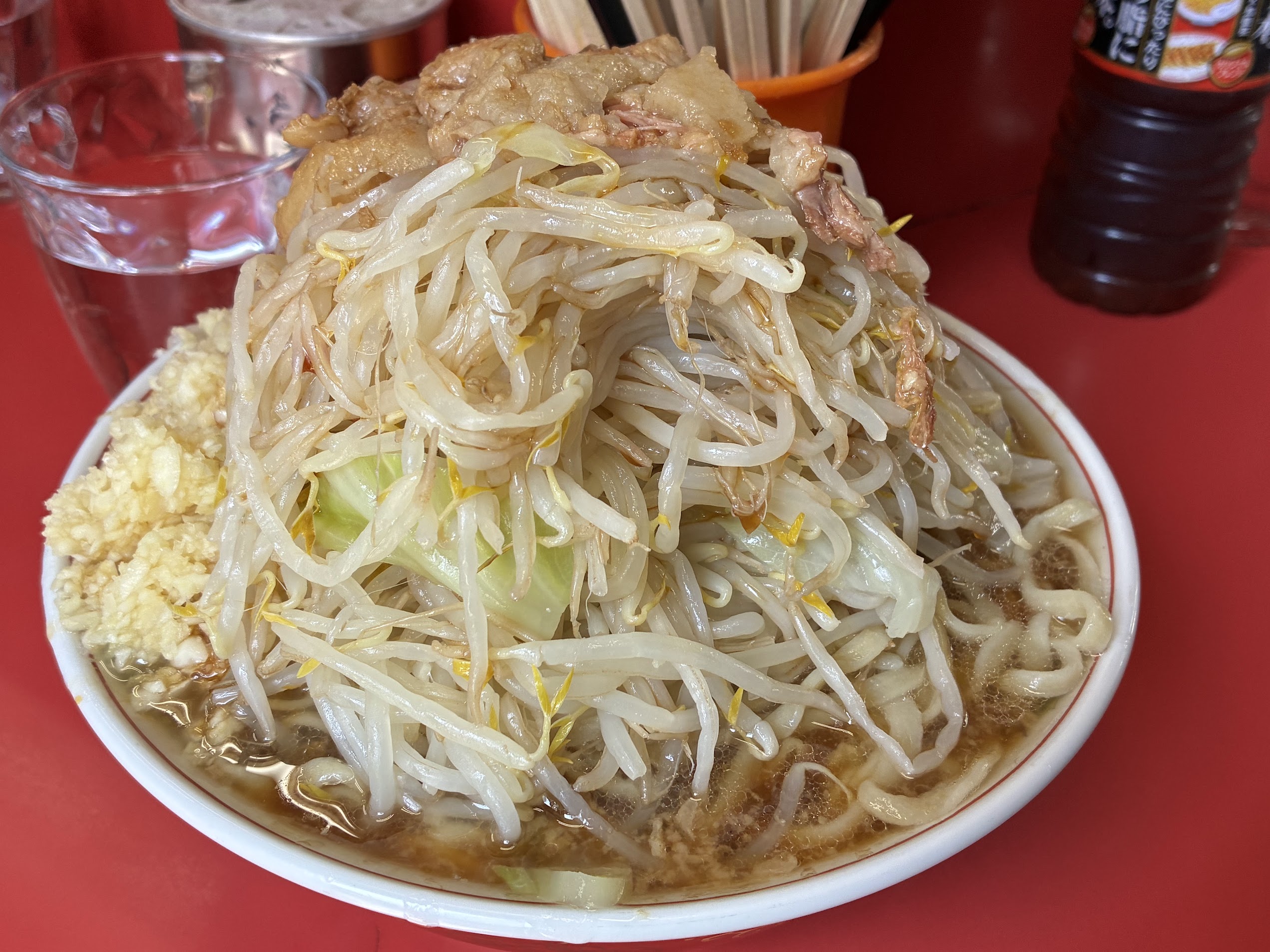 Ramen Jiro Mita main store - large bowl with all toppings maxed out